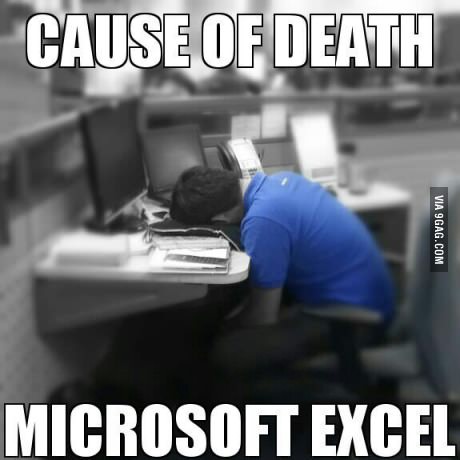 Cause Of Death Microsoft Excel Funny Image