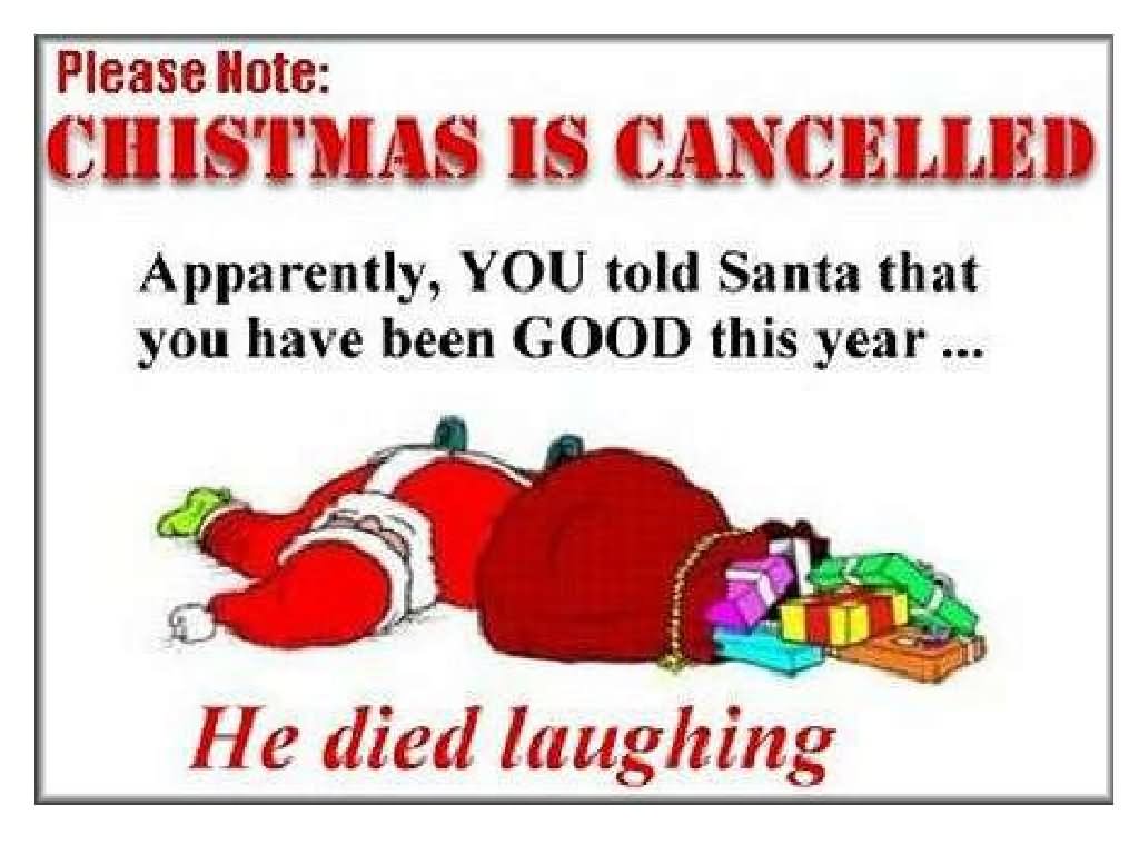 Christmas Is Cancelled Funny Santa Image