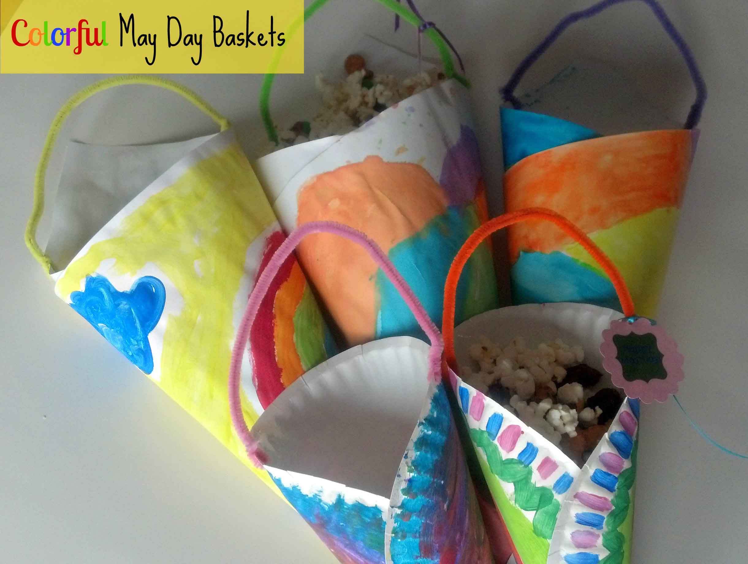 Colorful May Day Baskets