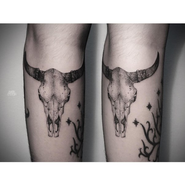 Cow Skull Tattoo Design For Forearm