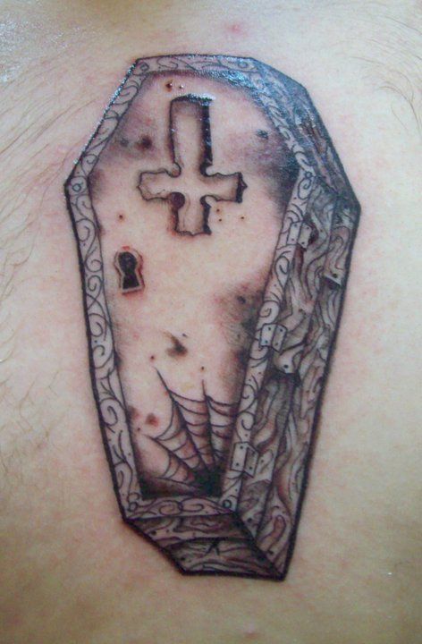 Creepy Coffin Tattoo Image