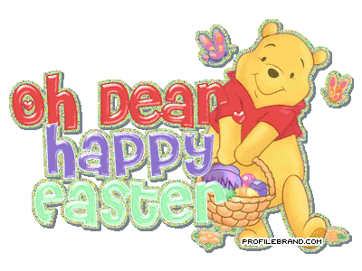 Dear Happy Easter Winnie Pooh Glitter