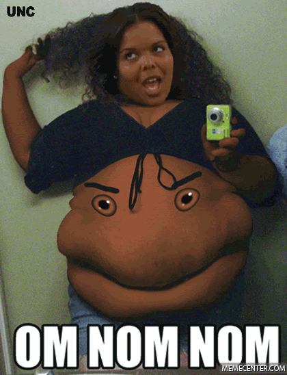 Fat Woman Funny Animated Tummy NOM NOM NOM Picture