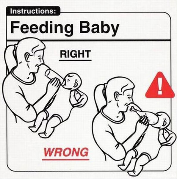 Feeding Baby Funny Instructions For Parenting Image