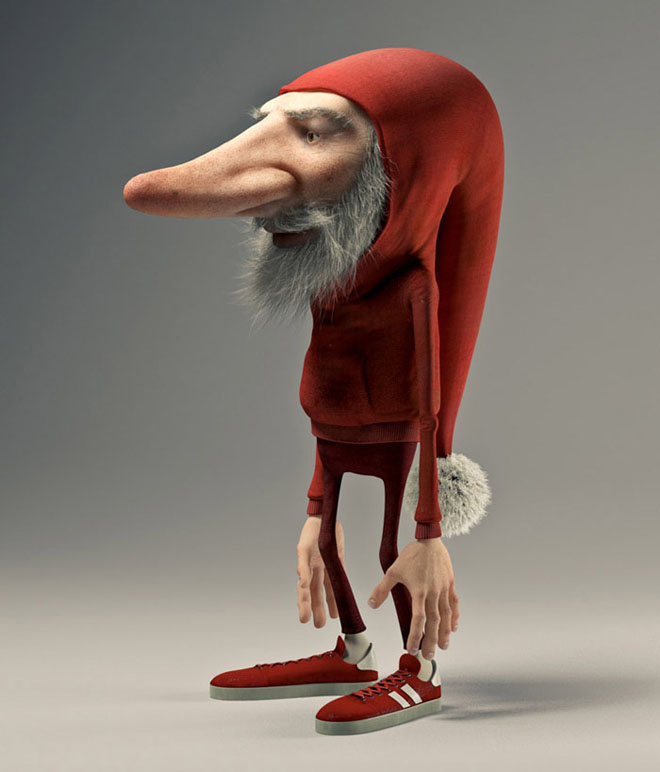 Funny 3D Cartoon Santa Picture