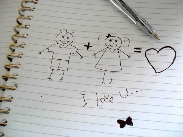 Funny Love Pen Drawing Image