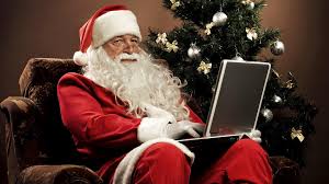 Funny Santa Using Laptop