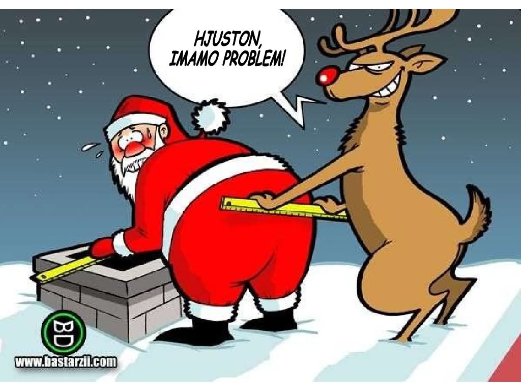 Funny Santa With Rein Deer