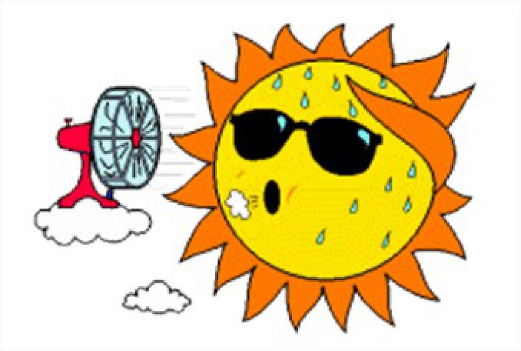 Funny Sweating Sun Clipart Image