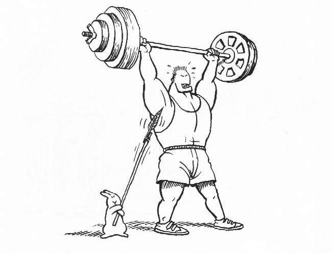 Funny Weightlifting Man Drawing Image