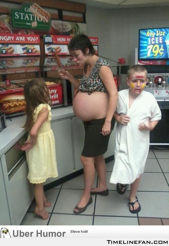Funny White Trash Woman And Girls Image