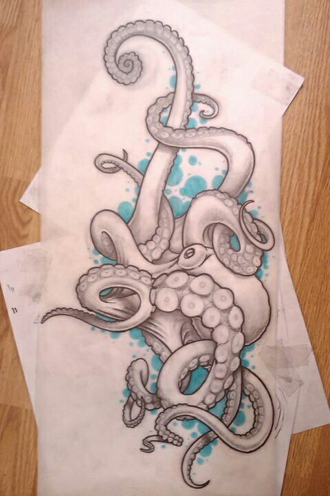 Grey Octopus Tattoo Design Idea