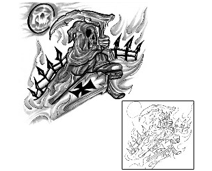 Grim Reaper And Coffin Tattoo Design