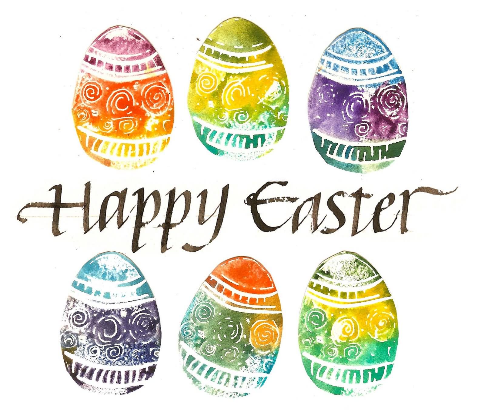 Happy Easter Beautiful Eggs Clipart