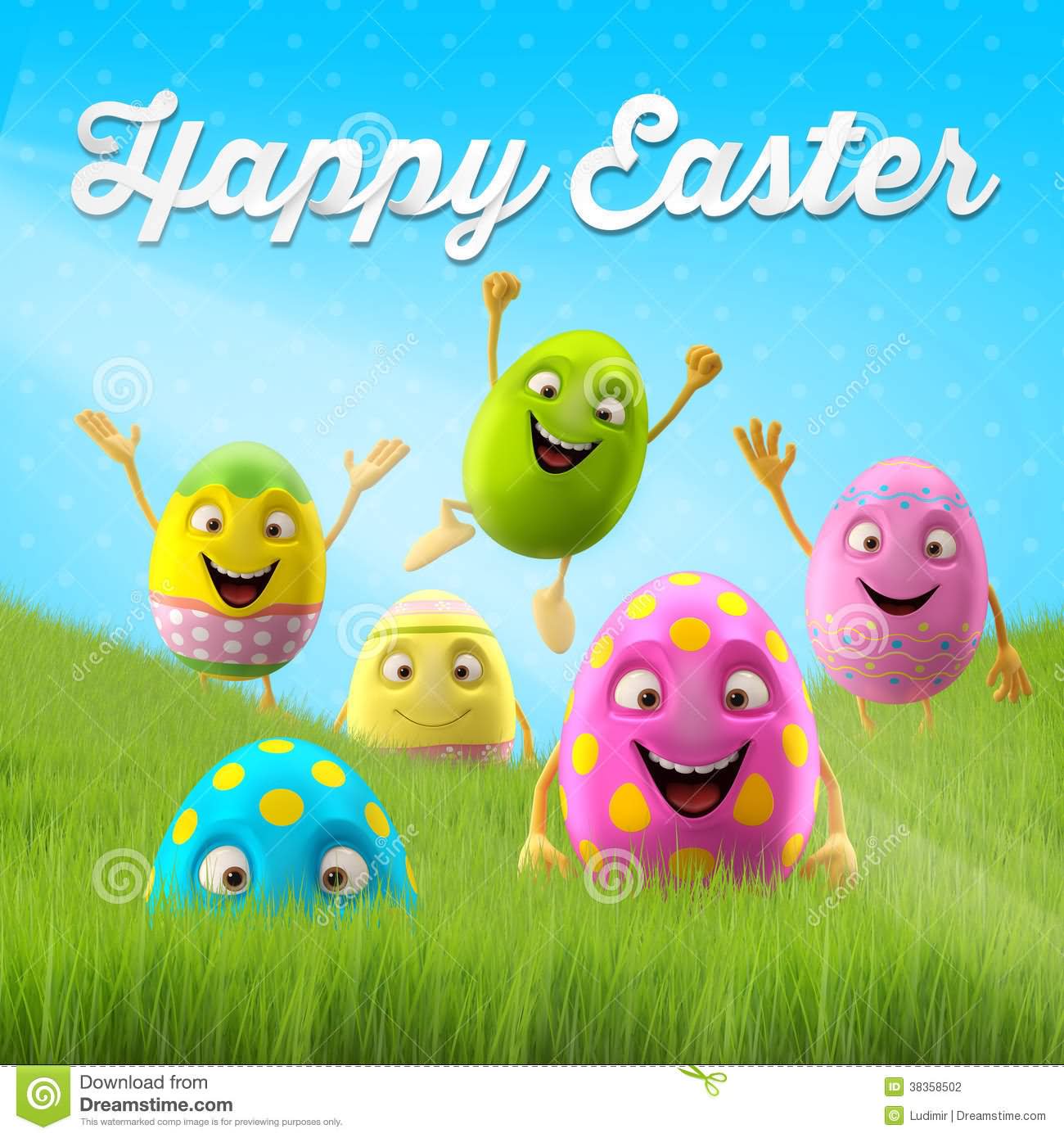 Happy Easter Beautiful Smiling Eggs Picture