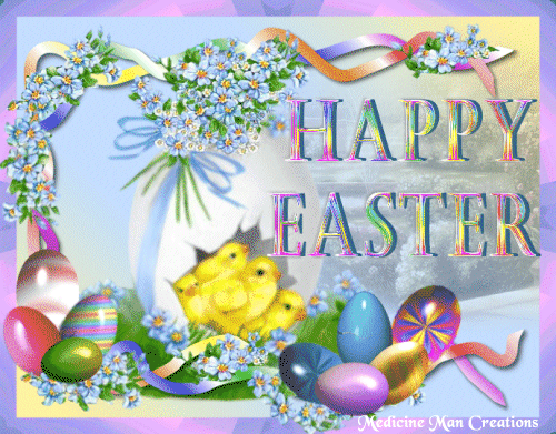 Happy Easter Bunny Out Of Egg Animated Picture