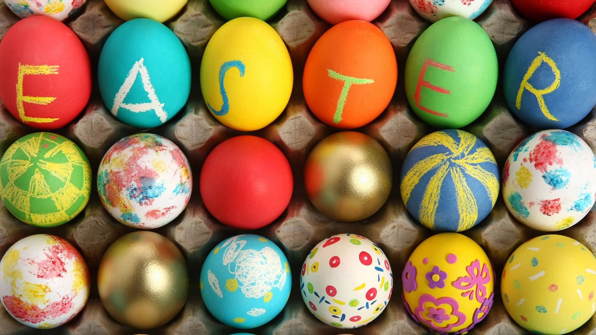Happy Easter Colorful Eggs