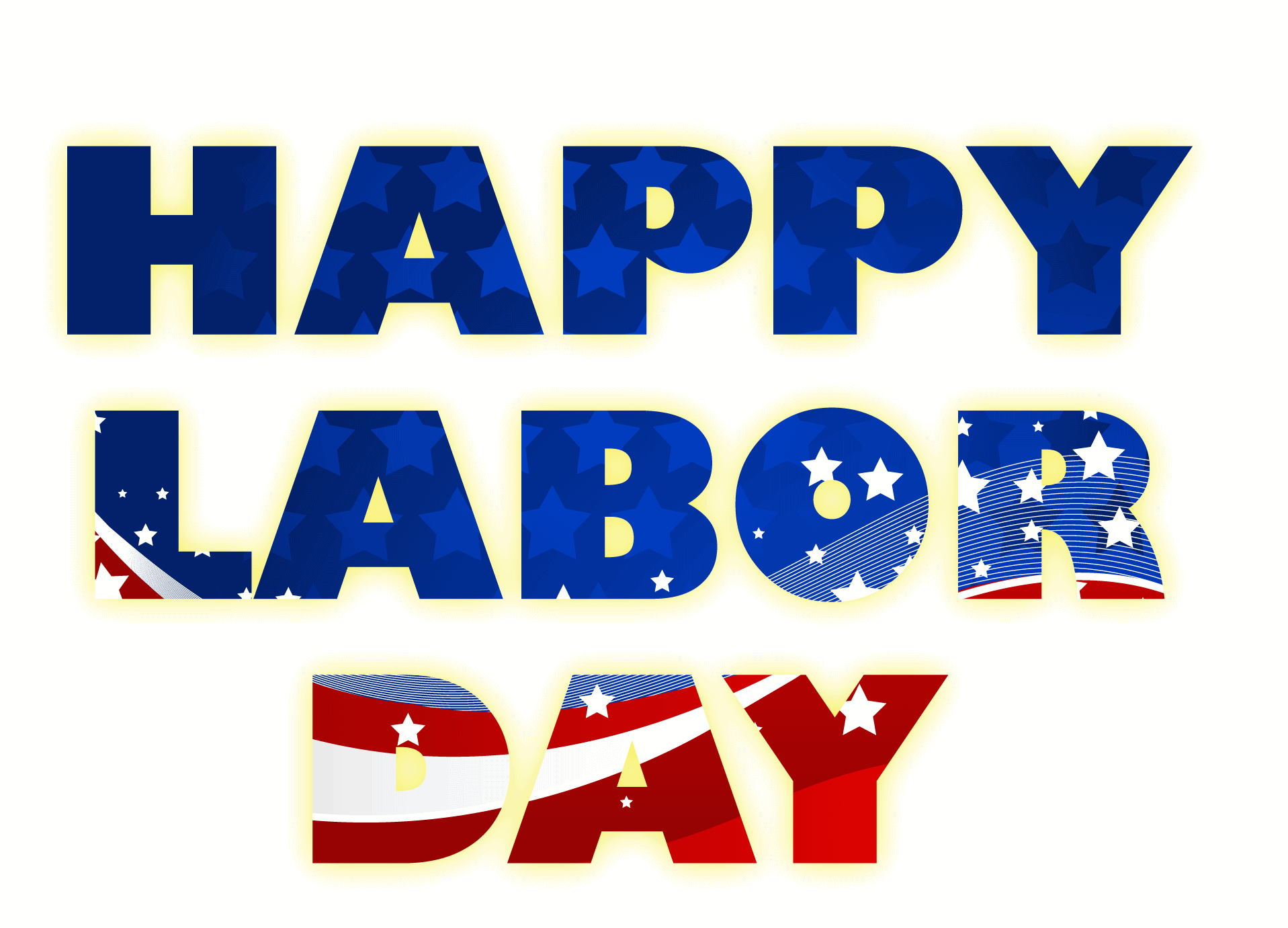 Happy Labour Day American Flag Clipart