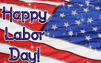 Happy Labour Day American Flag Glitter