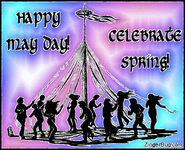 Happy May Day Celebrate Spring Glitter