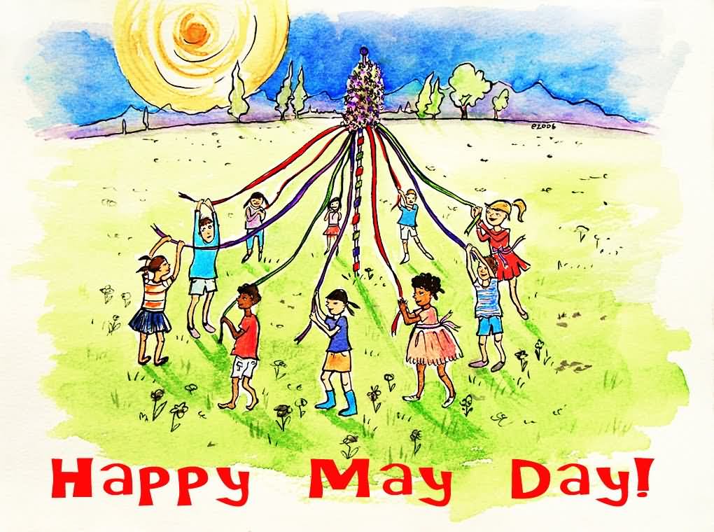 Happy May Day Celebration Painting