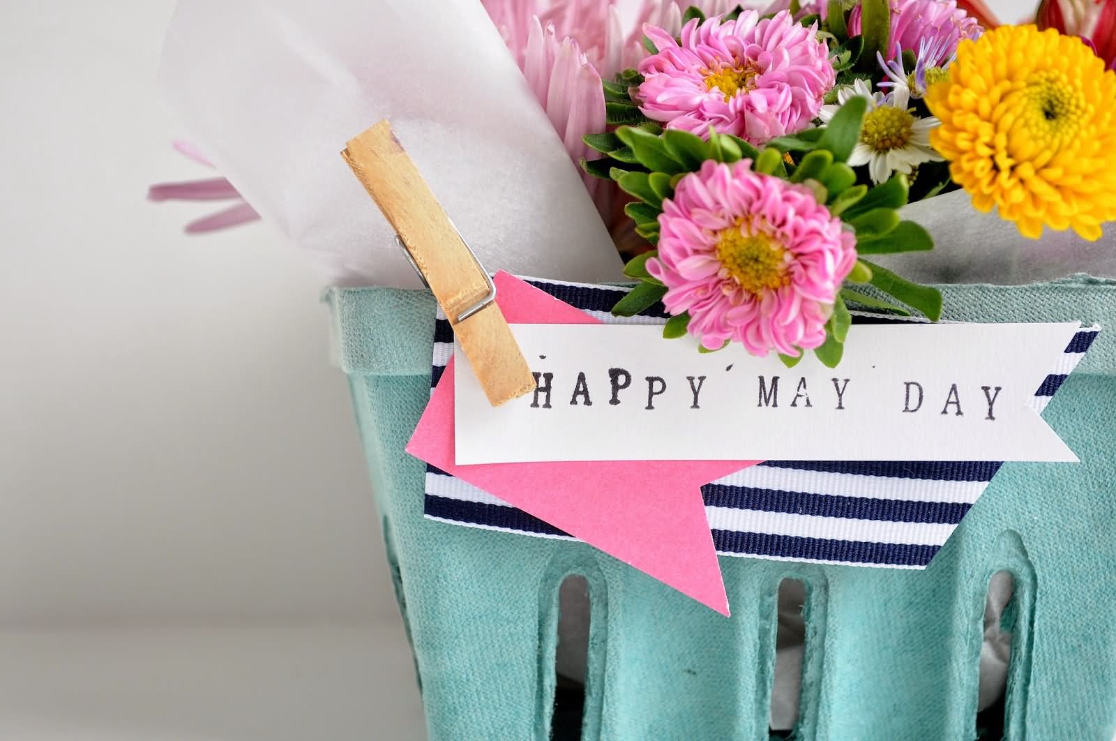 Happy May Day Flower Basket