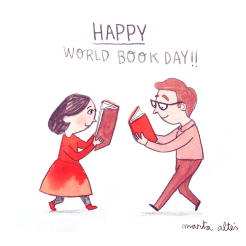 Happy World Book Day Boy And Girl Reading Books