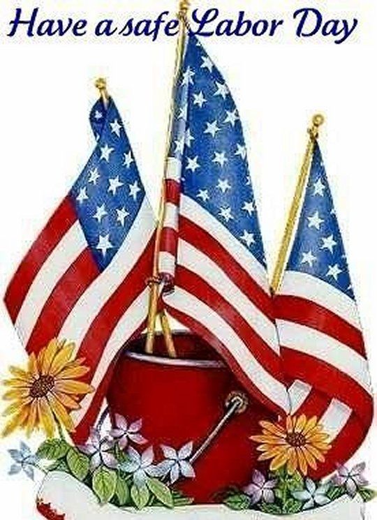Have A Safe Labour Day American Flags Clipart