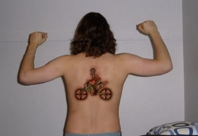 Impressive Biker Tattoo On Back
