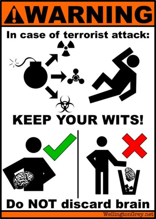In Case Of Terrorist Attack Funny Warning Image
