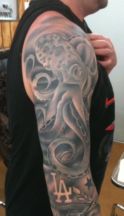 Japanese Octopus Sleeve Tattoo For Men