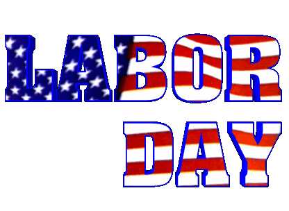 Labour Day Waving Text Clipart