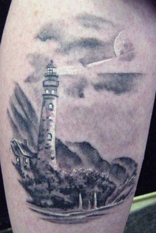 Lighthouse Tattoo On Shoulder