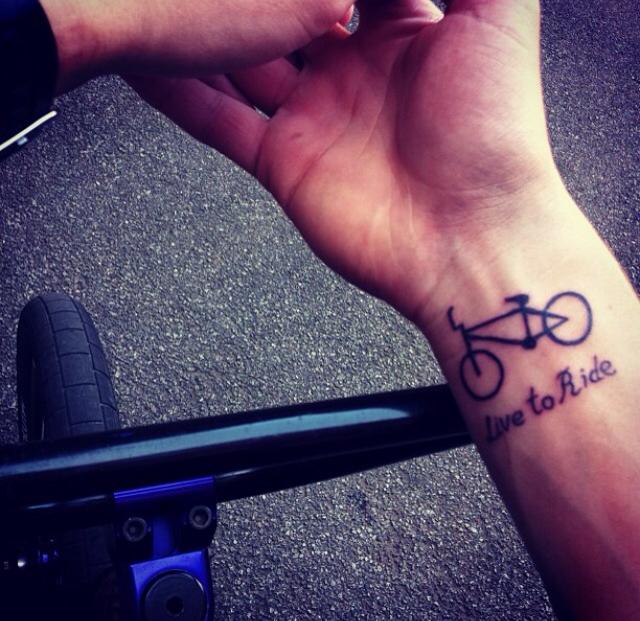 Live To Ride - Bmx Bike Tattoo On Wrist