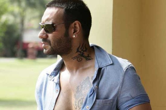 Lord Shiva Tattoo On Celebrity Ajay Devgan Chest
