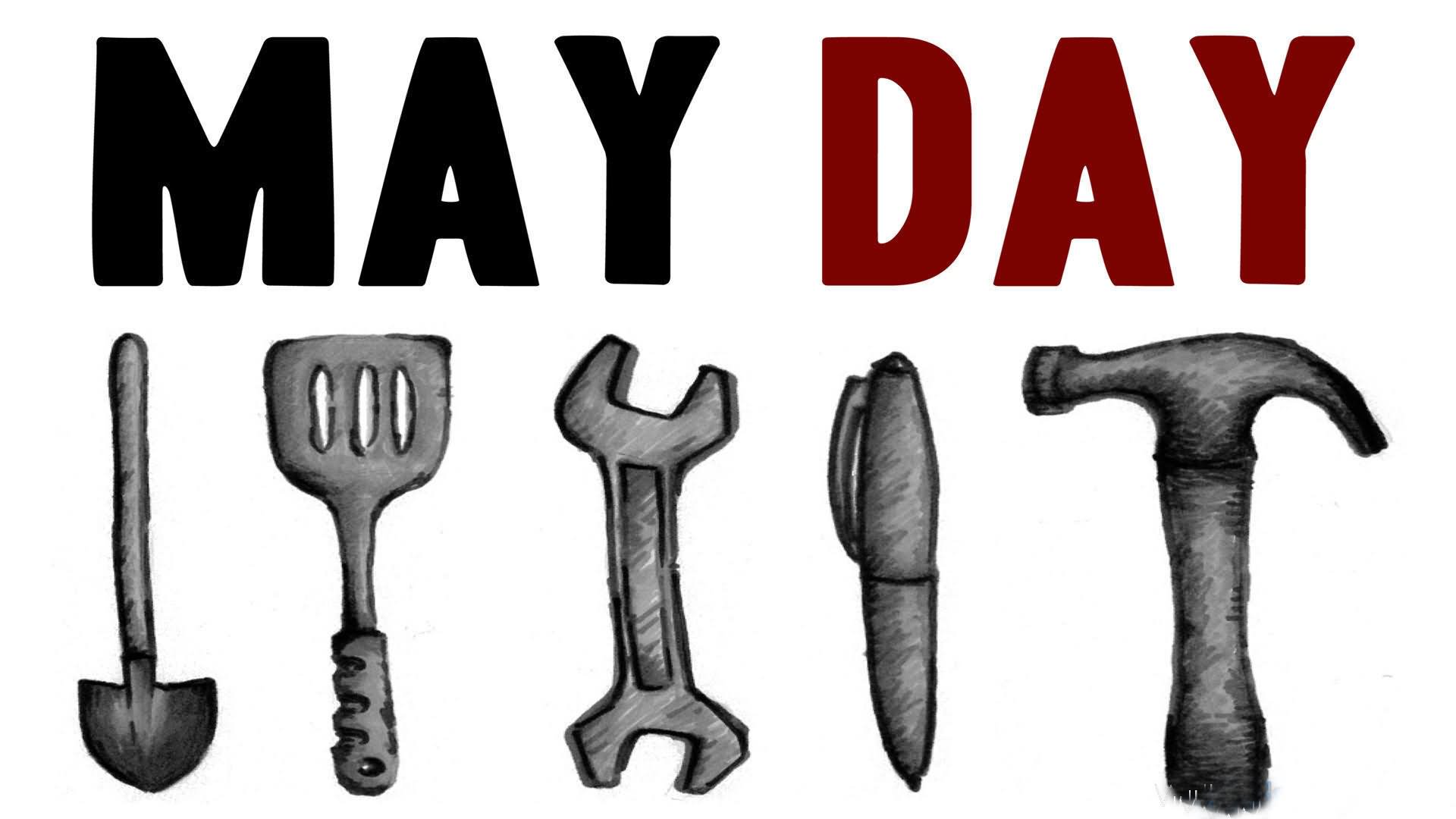 May Day Worker Tools Clipart Picture