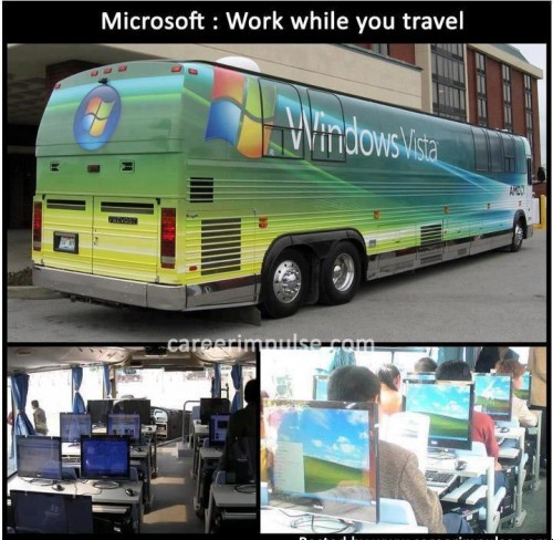 Microsoft Bus Funny Image