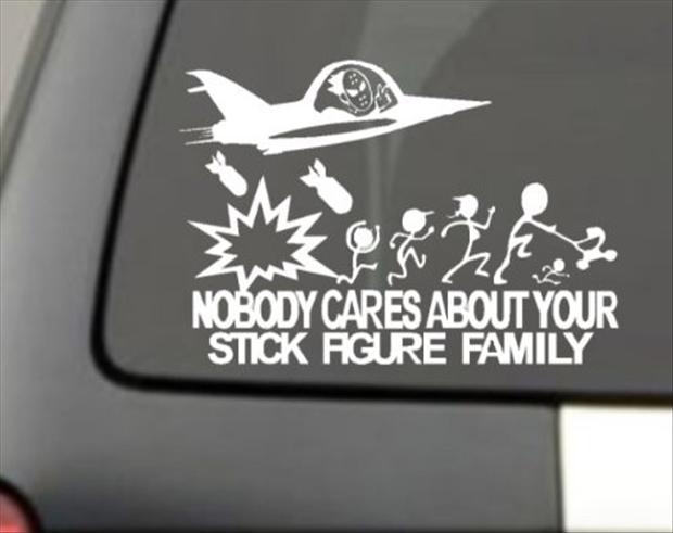Nobody Cares About Your Stick Figure Family Funny Sticker Image