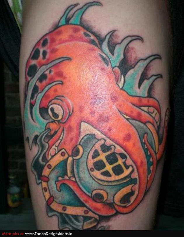 Octopus Aqua Tattoo Design