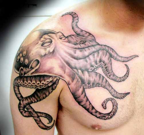 Octopus Shoulder Tattoo by Richie Richardson
