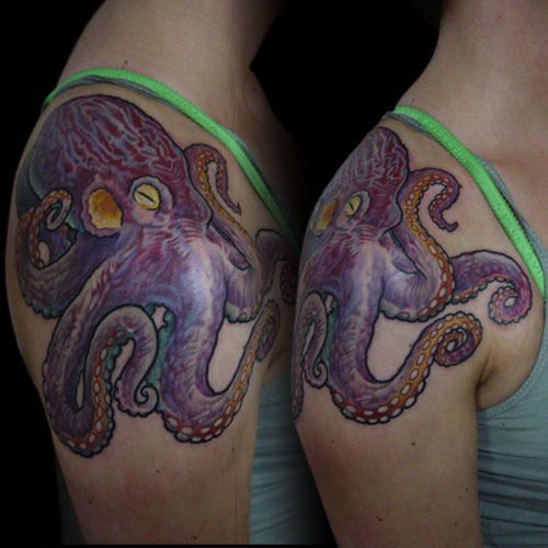 Octopus Tattoos On Right Shoulder