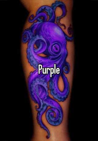 Purple Kraken Tattoo Design For Leg