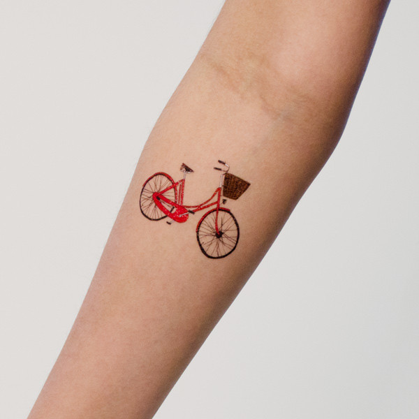 Realistic Bike Tattoo On Forearm