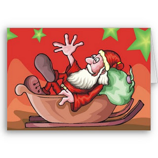Santa Lay Down In Sleigh Funny Image