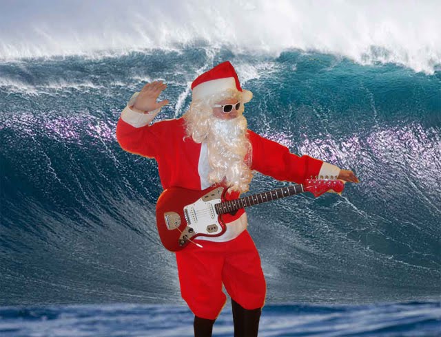 Santa Playing Guitar And Dancing Funny Picture