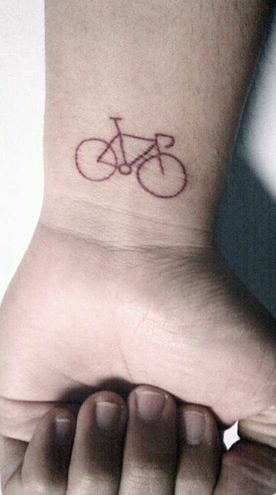 Simple Bike Tattoo On Wrist