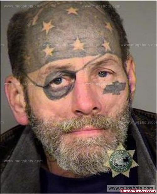 Stars And Chevrolet Tattoo Face Man Funny Wtf Image