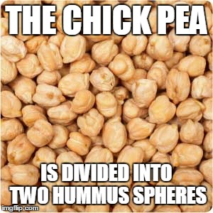 The Chick Pea Is Divided Into Two Hummus Spheres Funny Image