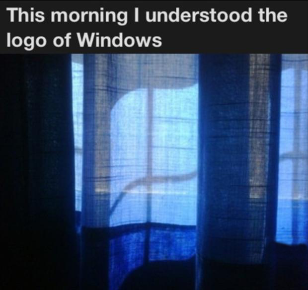 This Morning I Understood The Logo Of Windows Funny Microsoft Image