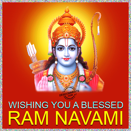 Wishing You A Blessed Ram Navami Glitter Image